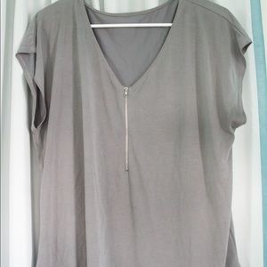 Gray Zippered Blouse